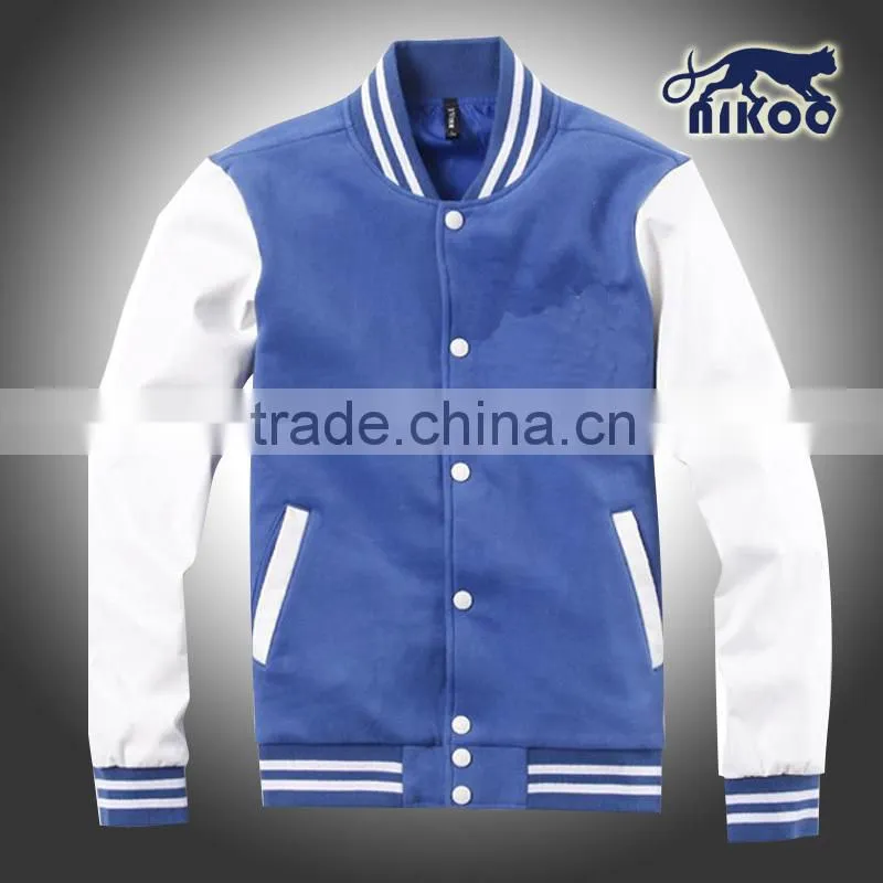 Customized basball Jacket with leather sleeves