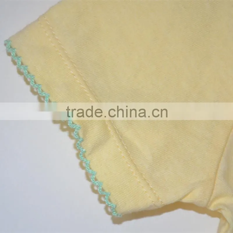 The little girl's dress clothing wholesale children's clothing fashion design/ Girls' yellow T-shirt