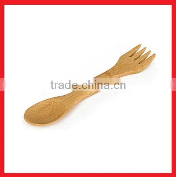 Custom Shape design Wooden or bamboo Spoon knife and Fork cutlery set with Laser or Burnt engraving Logo