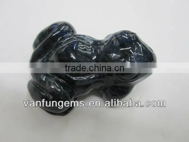 2" natural lapis carved frog