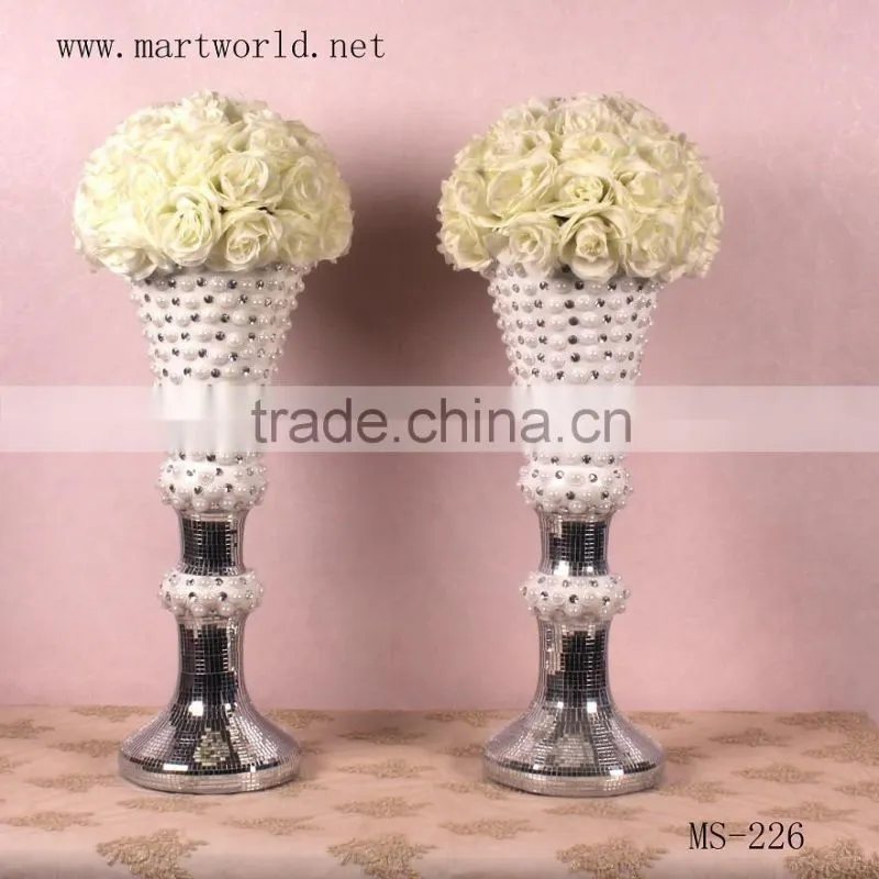 2016 Romatic glass fiber vases columns wedding decoration flower vase decorative wedding pillars wedding decoration(MS-226)