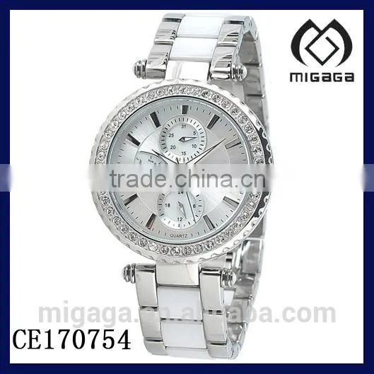 fashion high quality OEM ODM sapphire crystal watches rhinestone bezel*beautiful sapphire crystal ceramic watches