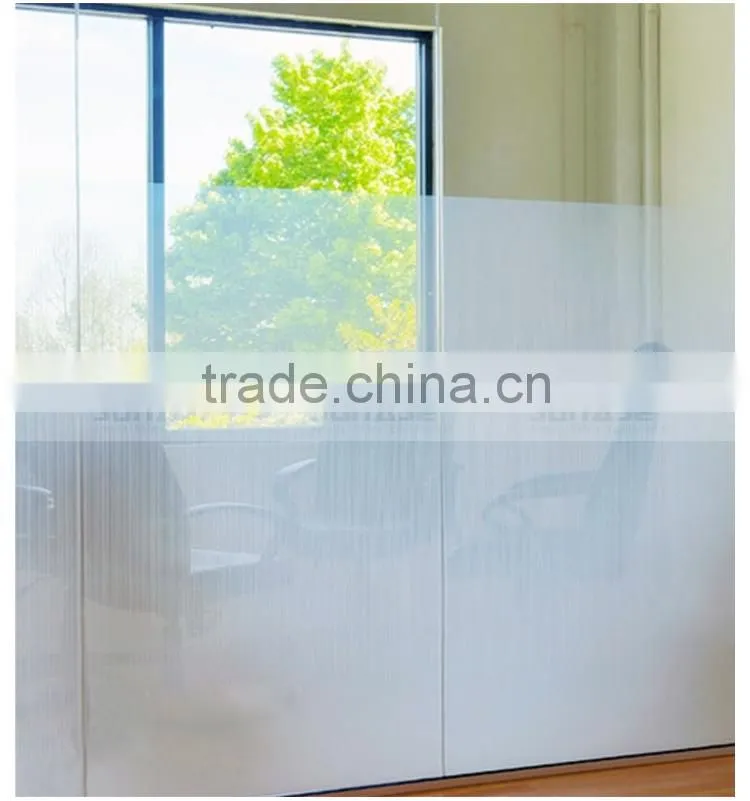 Decorative PET White Perpendicular Stripe Gradation Window Film Similar to 3M Window Film