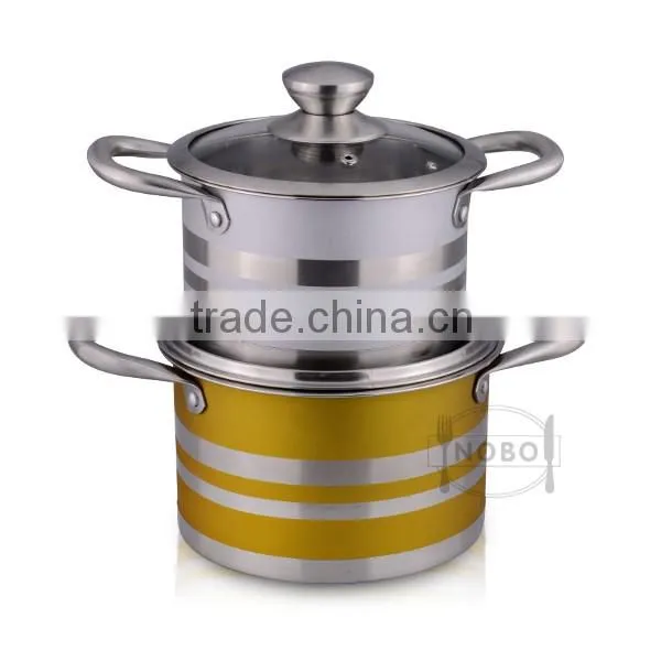 high quality colorful hot pot sets with lid
