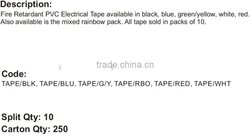 PVC electrical tape, PVC tape, PVC insulation tape