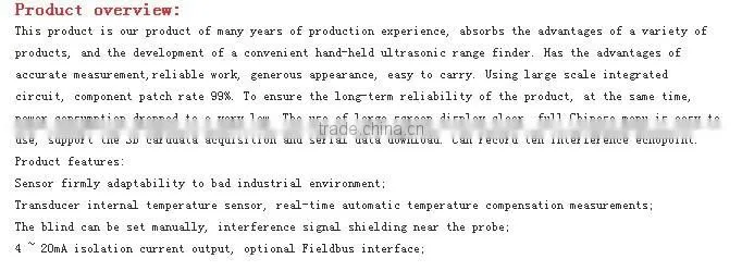 hand-held ultrasonic sensor liquid fuel level meter