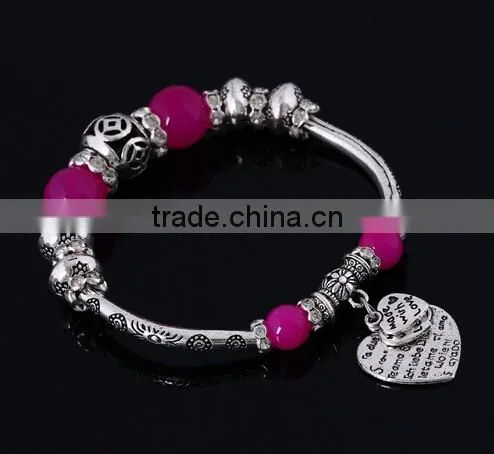 TOP BEST SELLING wholesale elegant DIY heart bead bracelet/