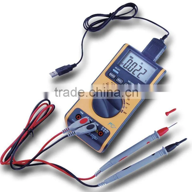 Digital Ohm USB CD degree Continuity Frequency Diode Voltmeter Thermometer Multimeter