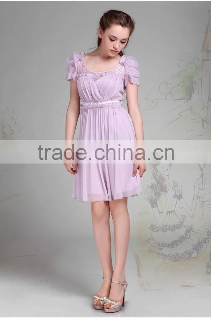 2015 Fashionable Puff Sleeve Design Bridesmaid Dresses Women