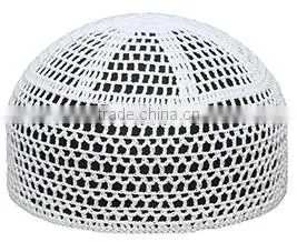 Low price wholesale white hand knits hat