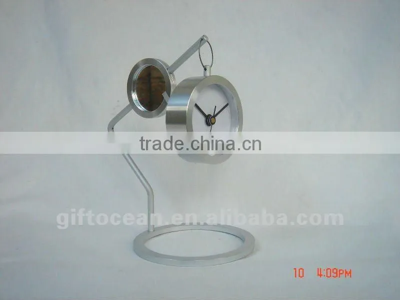 aluminum art metal desk clock, crafts aluminum clock