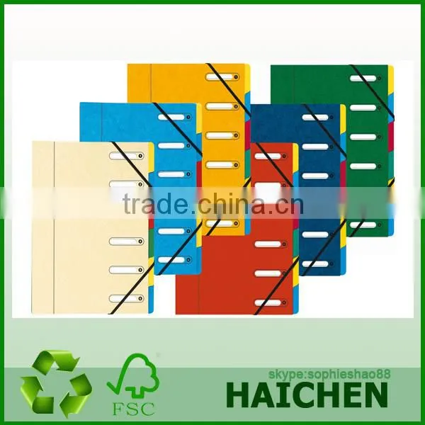 Polypropylene 8 Compartments A4 Multipart File Folder with Flaps and Elastic Straps