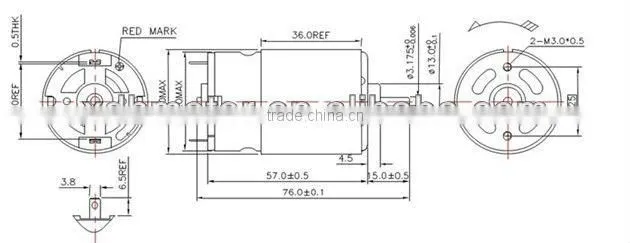 Automotive Inflator pump PMDC motor with high voltage 230V