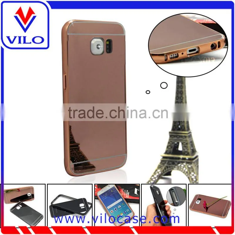 Hot selling aluminum frame bumper case with Acylic back cover for Samsung S6