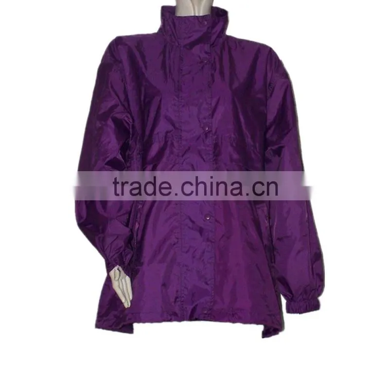 Wholesale Purple Color Women's Rain Jacket