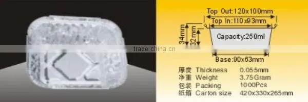 Disposable aluminium foil food container