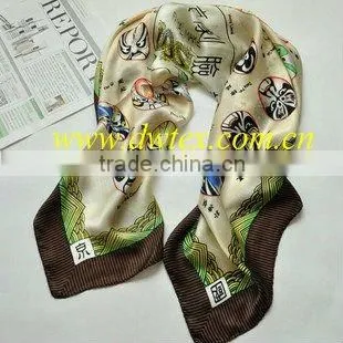 Soft silk scarf or printed silk foulard or print foulard
