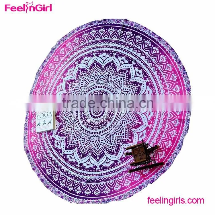 2016 Multicolor Yoga Mat Women's Beach towel Womens Blanket Table Cloth Round Beach Pool Home Shower Towel