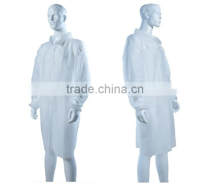 Stylish Non Woven Fabric Lab Coat for disposable use