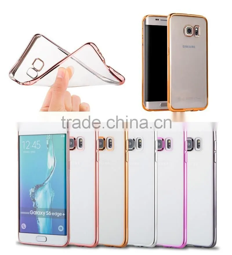 Clear TPU Back Cover For Samsung Galaxy S7, Slim TPU Case Electroplated Edge