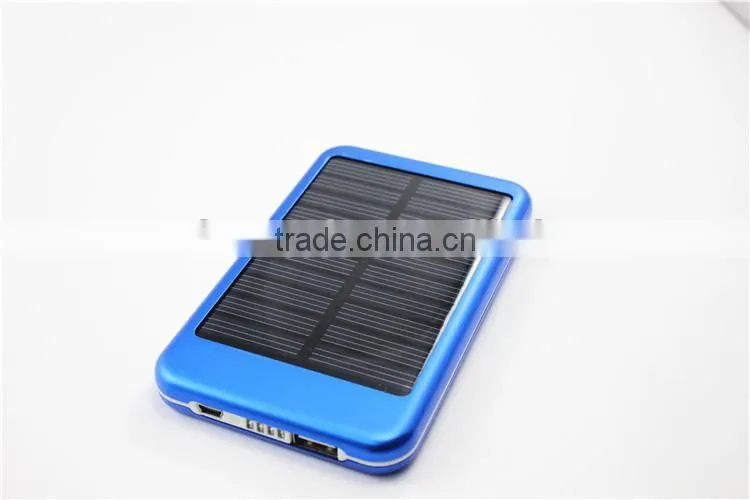 Aluminium material solar charger with 4 LED indicator, colorful mobile solar charger, company promotion gift solar power bank