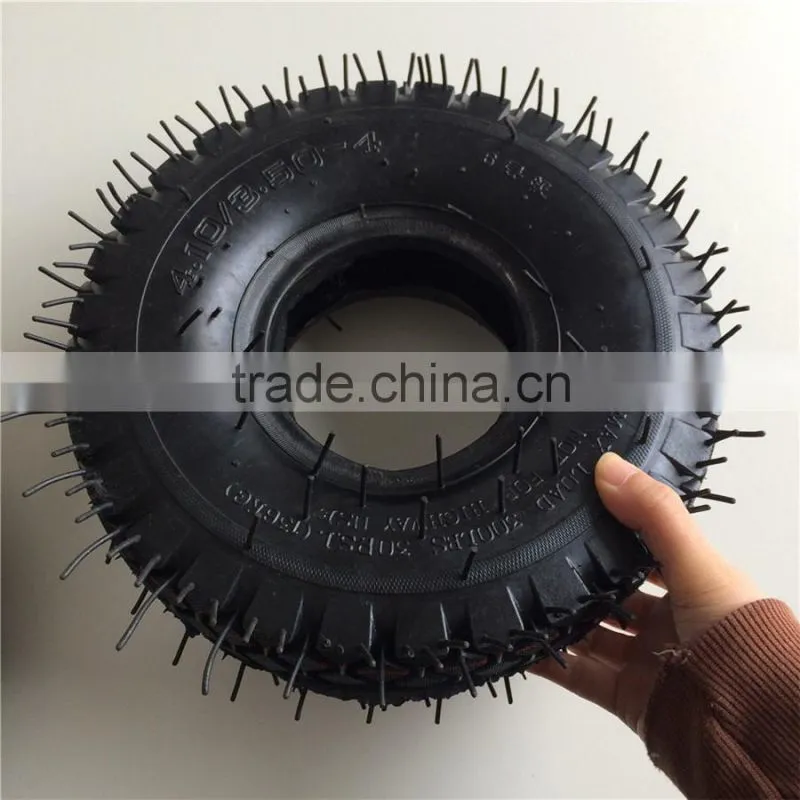 Tire 4.10x3.50-4 Steel Wheel Green 4 ply 340-4 tyre for wheelbarrow