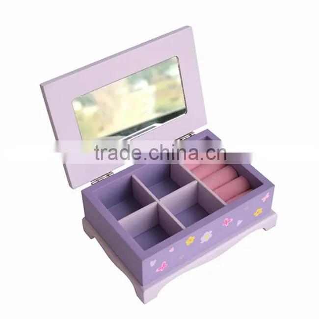 Cute tabletop wooden cosmetic organizer for girls