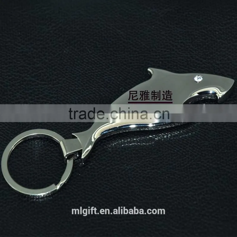 Promotion Porpoise shape custom metal beer bottle opener keychain