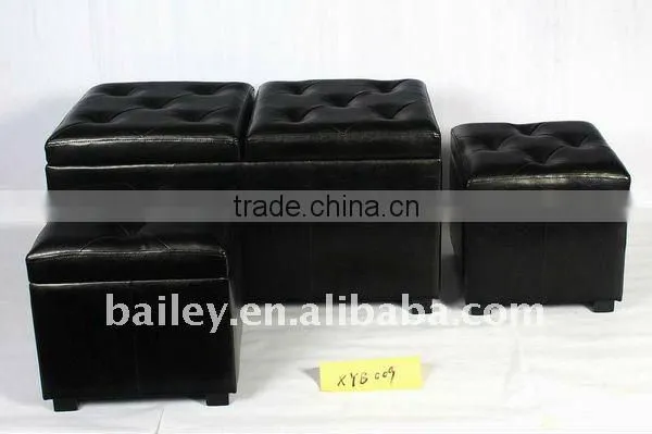 faux leather storage ottoman