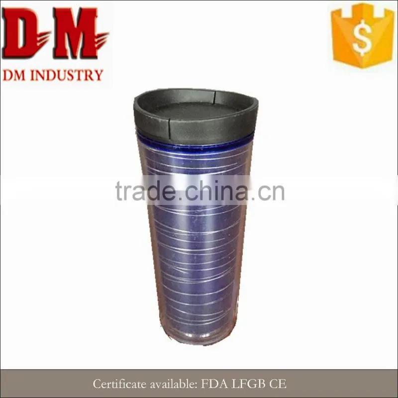 Popular china 450ml double wall plastic coffee cup with lid