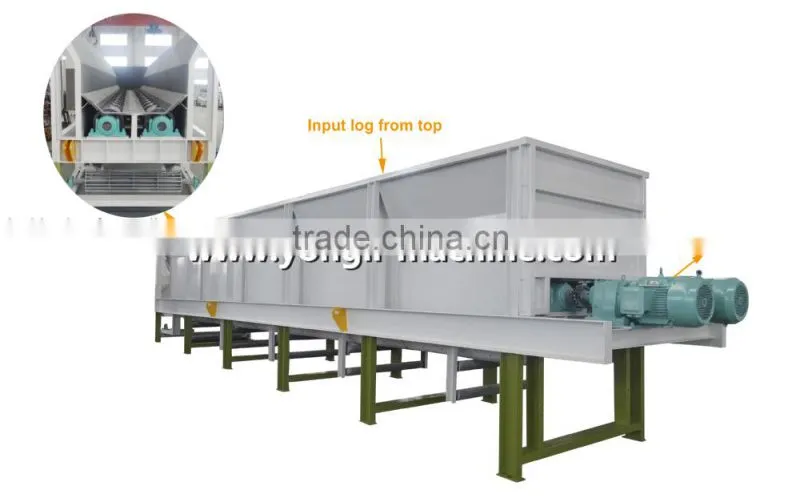 Single double roller automatic wood peeler machine