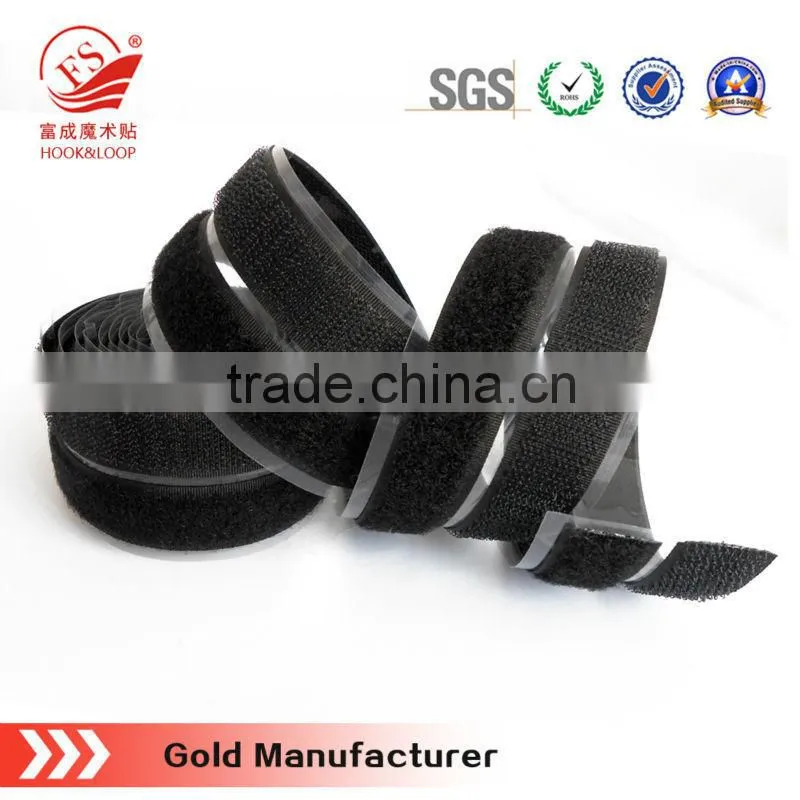 colorful durable sides adhesive hook and loop strap with strong sticky
