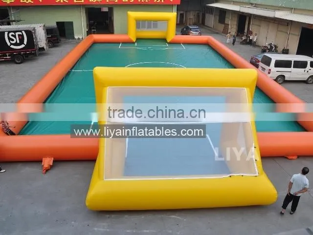 air sealed Inflatable outdoor soap football field on sale, inflatable soap soccer field