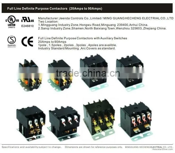 brands of electric contactors cjx9-30/2 120 ac trane aeg ac-dc module china suppliers conditioner contactor mitsubishi