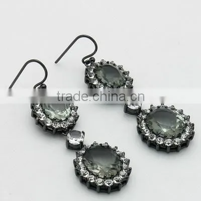 Fashion Hematite Plating with Crystal Jewelry Sets