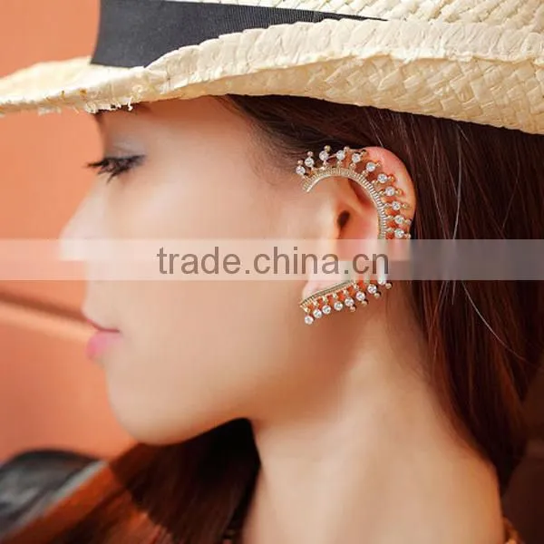 women small moq cheap no piercing rhinestone ear cuff