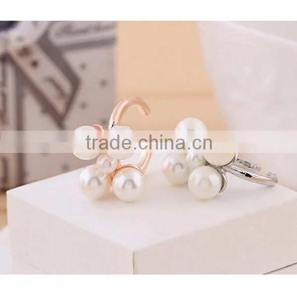 gold silver color pearl style photo jewelry finger rings