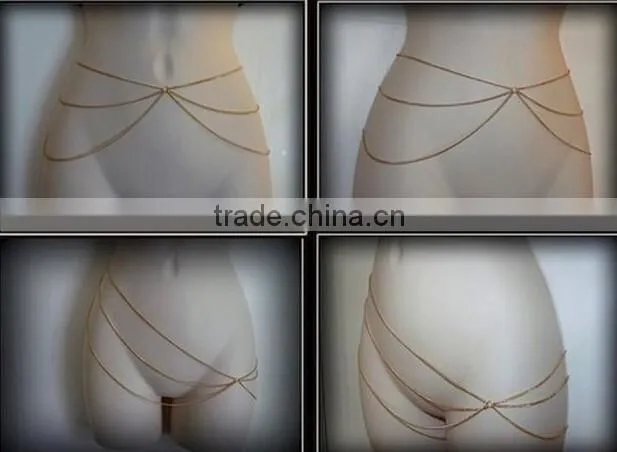 Africa Women Simple Fashion Three Layers Sexy Bikini Waist Belly Body Chain body chain jewelry