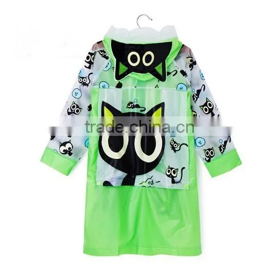 Carton Tiger Animal Squarepants Kids Raincoat Waterproof Hooded Jacket