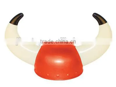 Golden Warrior Plastic Viking Helmet with Light Up Horns Flashing Purple Light