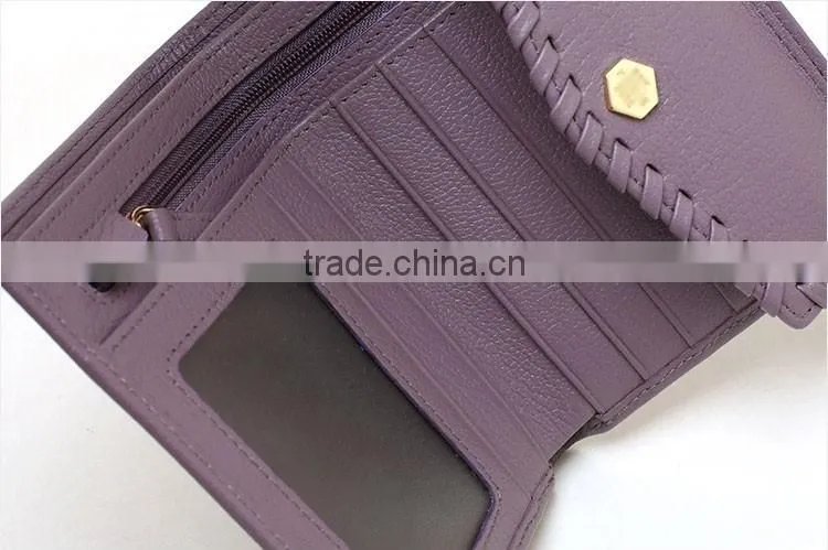 Leather weaving design women best felt wallet