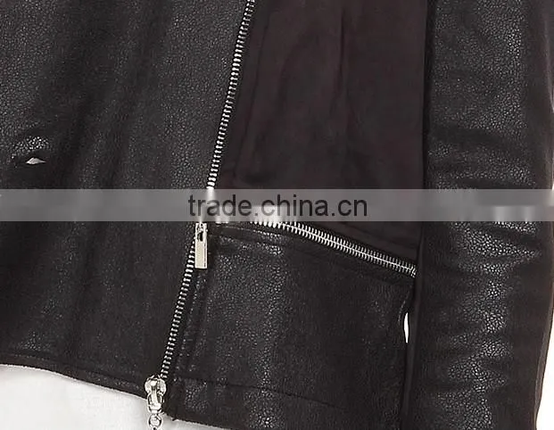 2015 several zipper sophisticated soild plain leisure jacket