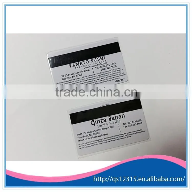 plastic business card with hico magnetic stripe