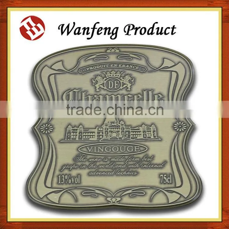 Hot-Selling fashion Custom best metal wine label with free sample