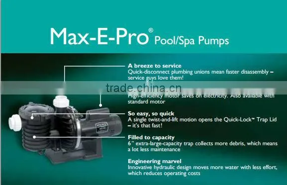 High efficiency and energy saving swimming pool pump
