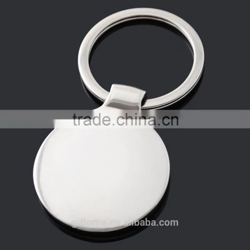 classic blank round metal keychain with custom box