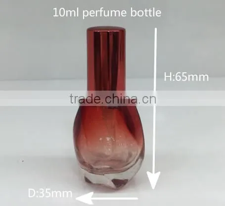 high quality10ml red cylindrical round perfume glass bottle for men and women