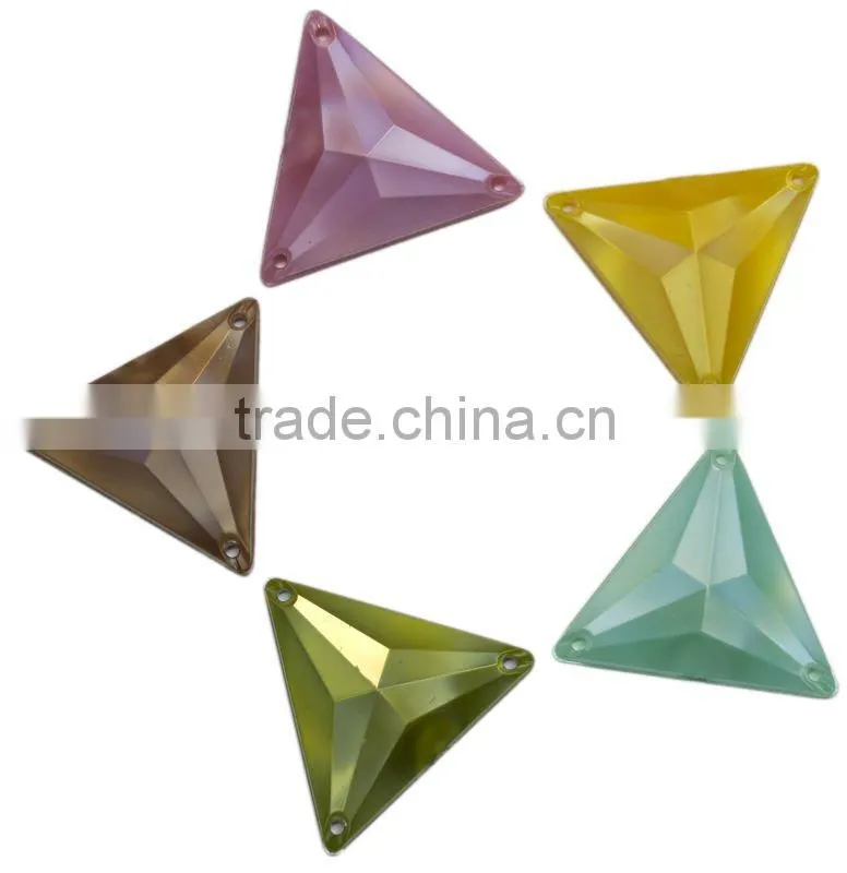 Taiwan Sewing on Pearl Acrylic Triangle Rhinestone in Bulk