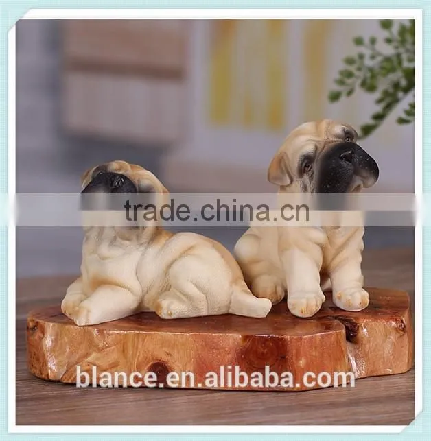 resin shar pei dog statue with cute dog design