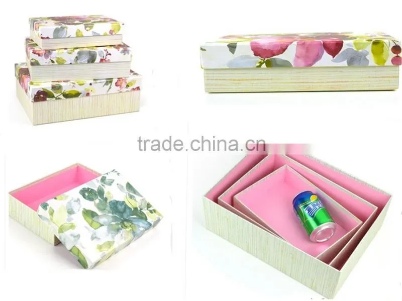 ELEGANT BOUTIQUE PAINTING PRINTING FLOWER CARDBOARD GIFT PAPER BOX